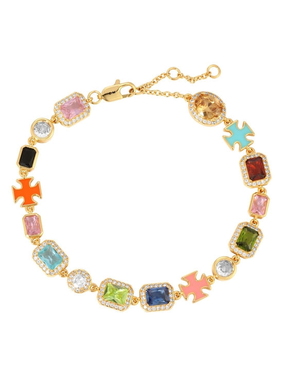 Christin Marie Studio Jewelry - Gold Multi-Gemstone & Enamel Charm Bracelet - Colorful | Solstice Bracelet